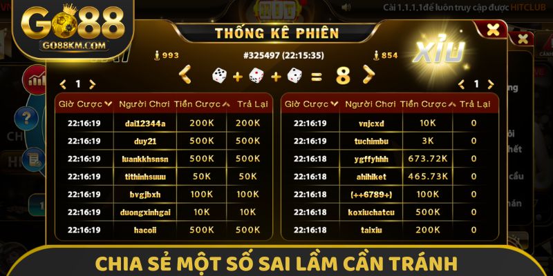 Chia sẻ một số sai lầm cần tránh