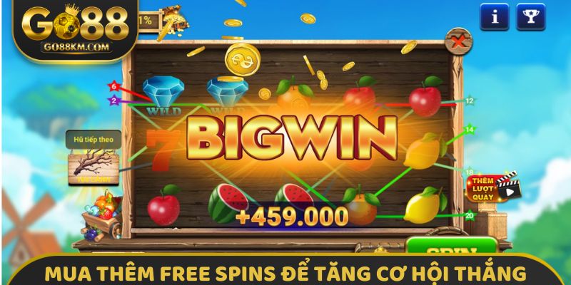 Mua thêm free spins để tăng cơ hội thắng