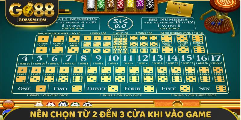 Nên chọn từ 2 đến 3 cửa khi vào game