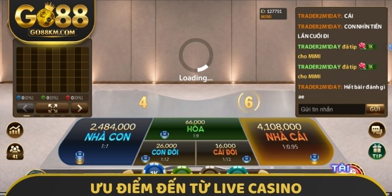 Ưu điểm đến từ Live Casino
